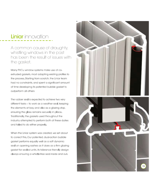 Liniar patented bubble gasket system