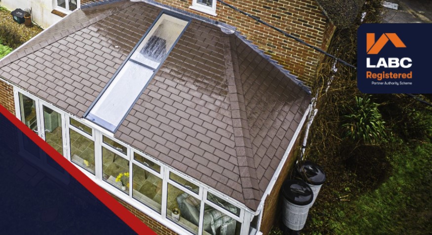 View of a tiled roof conservatory