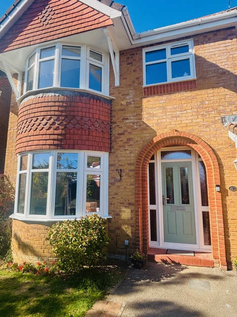 A white casement window for a Winchester home.