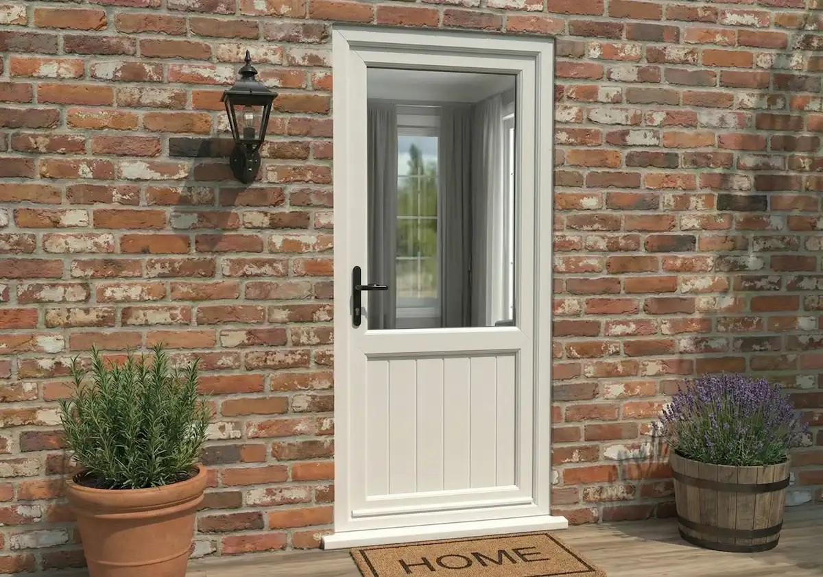 White uPVC Back Door with multi-point lock