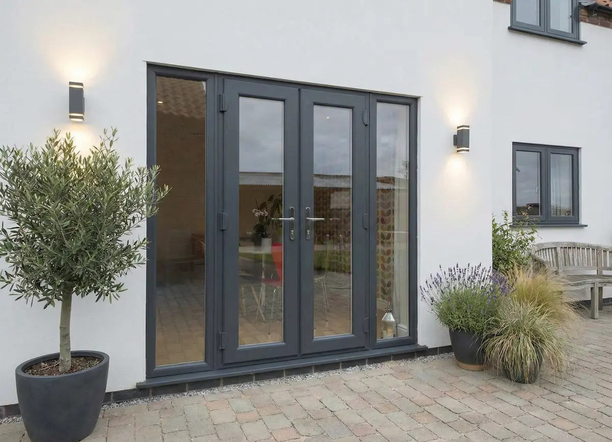 Beautiful fully opened French Doors letting light into a home