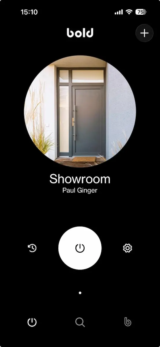 Bold Smart Lock app main screen for one-tap unlocking