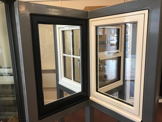 Flush casement aluminium window in white from Smarts