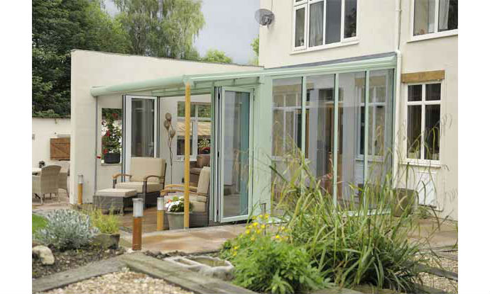 Ultraframe Veranda Conservatory Ultraframe Veranda Conservatory in Green