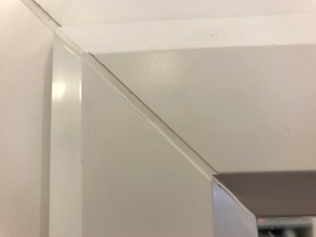 White plastic conventional window weld